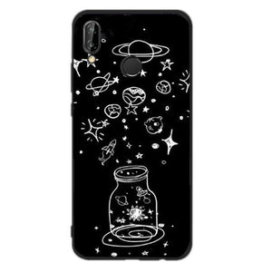 For Funda Huawei P20 Lite Case Silicon Black Cover Phone Cases For Coque Huawei Mate 10 P8 P10 P9 Lite Mini 2017 P Smart Capas