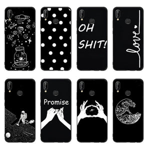 For Funda Huawei P20 Lite Case Silicon Black Cover Phone Cases For Coque Huawei Mate 10 P8 P10 P9 Lite Mini 2017 P Smart Capas